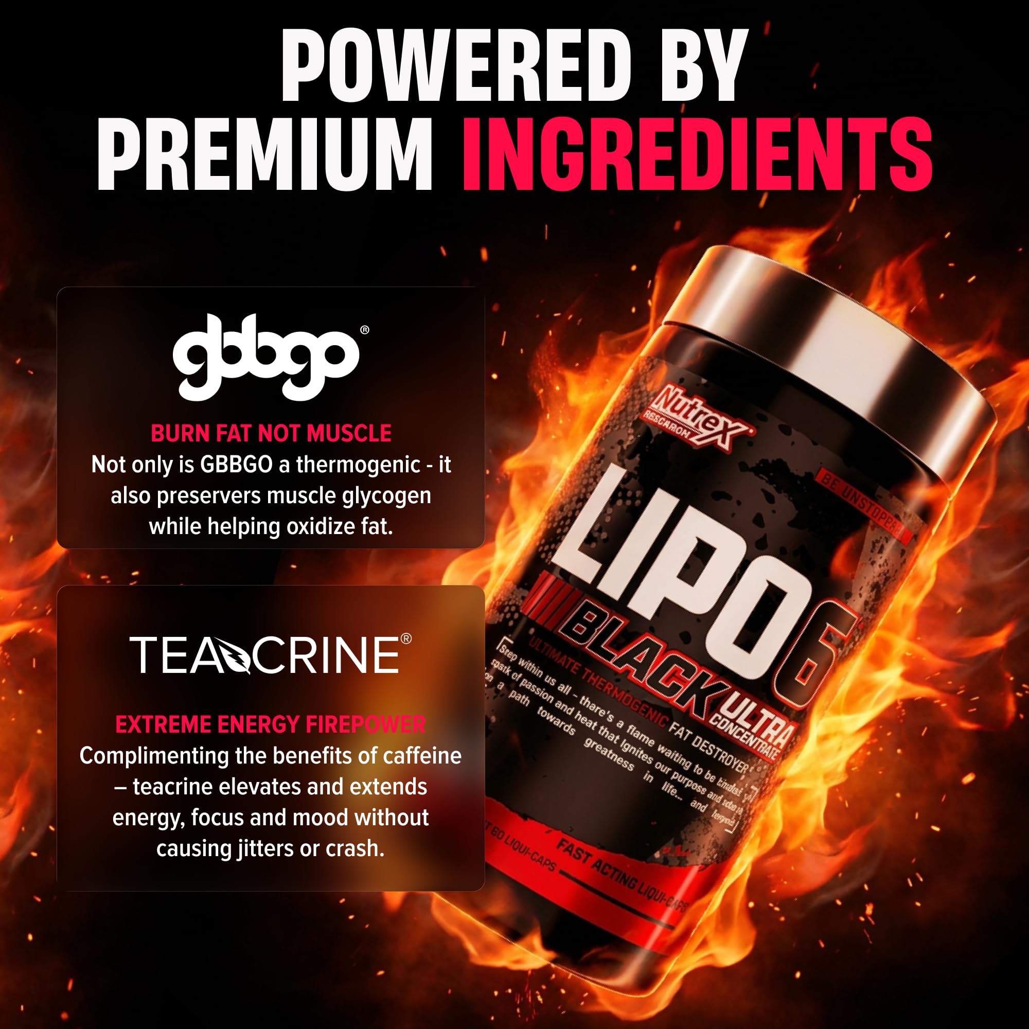 Nutrex Lipo-6 Black etiqueta con ingredientes y guía de uso segura