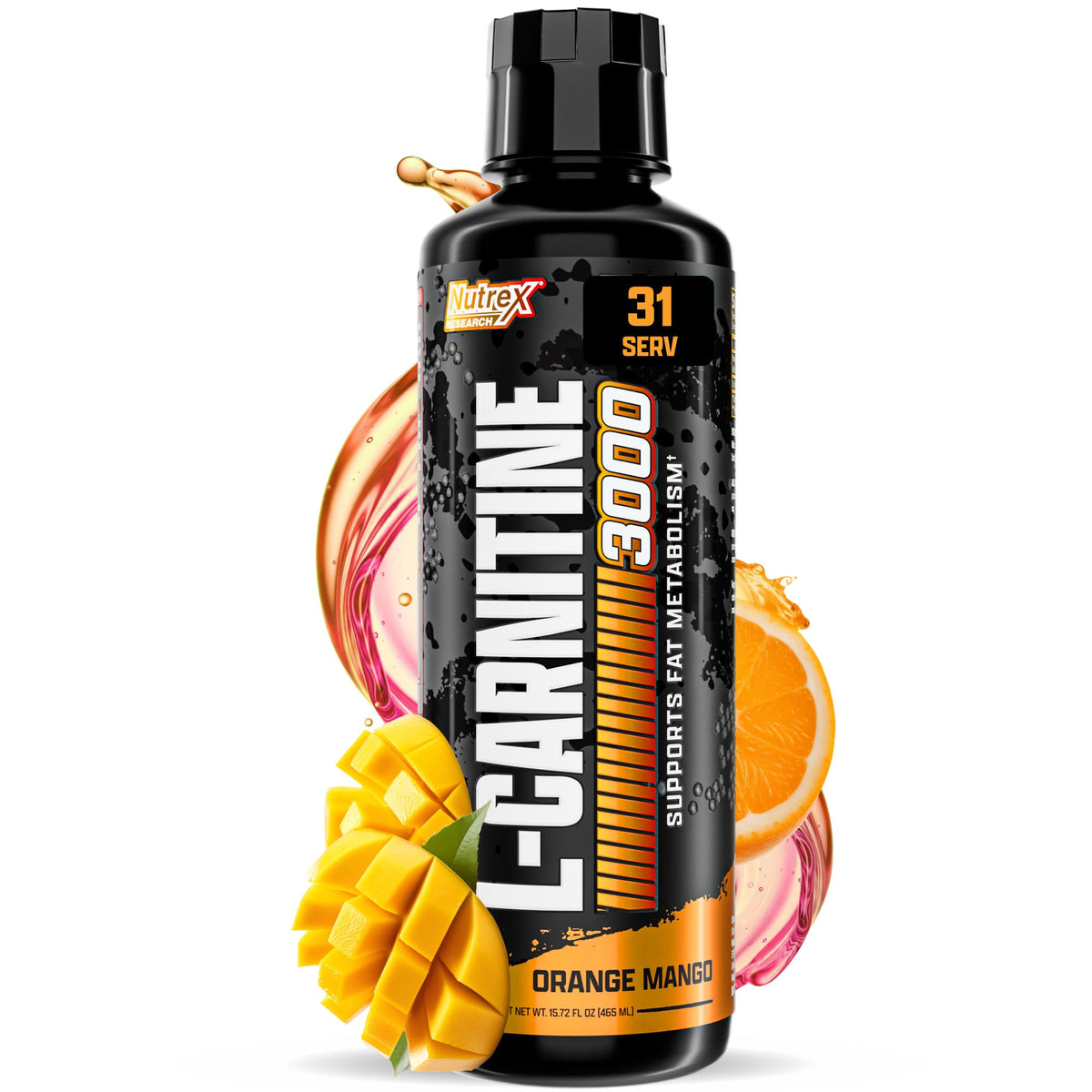 Nutrex Research frasco frontal mostrando diseño y volumen, opción práctica