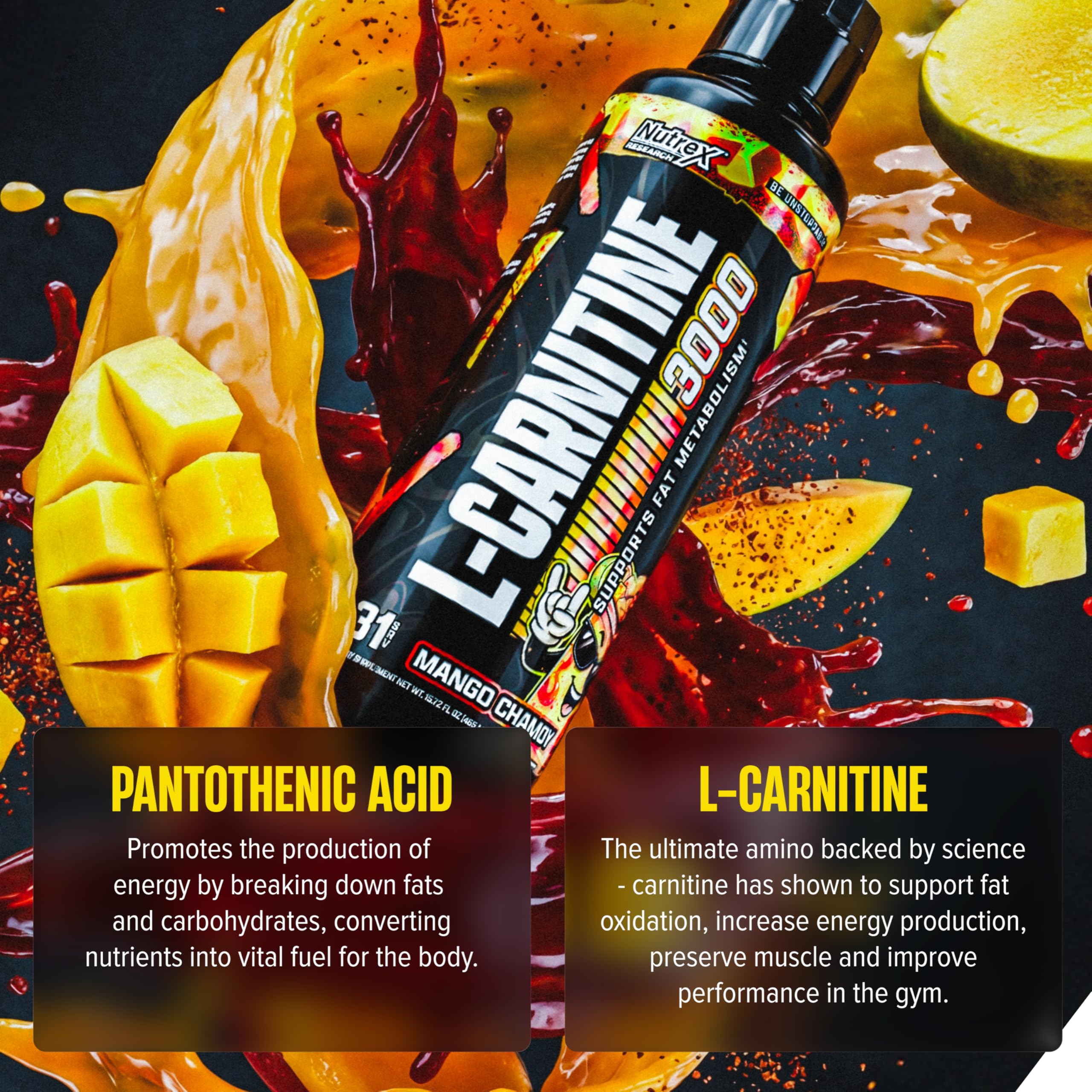 Nutrex Research botella con sabor Mango Chamoy que anima a tomar