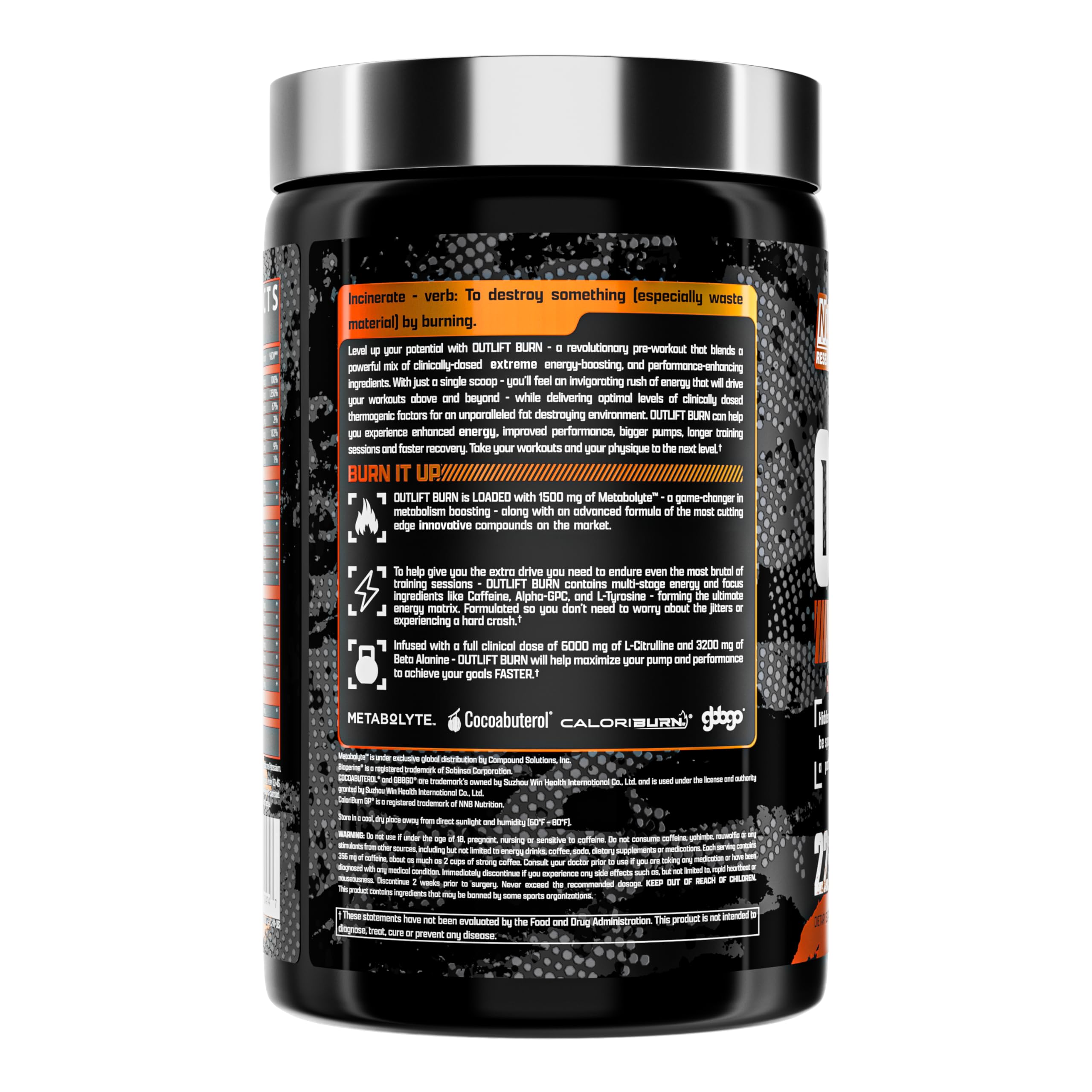 Nutrex Outlift Burn detalle de tapa que transmite calidad y seguridad