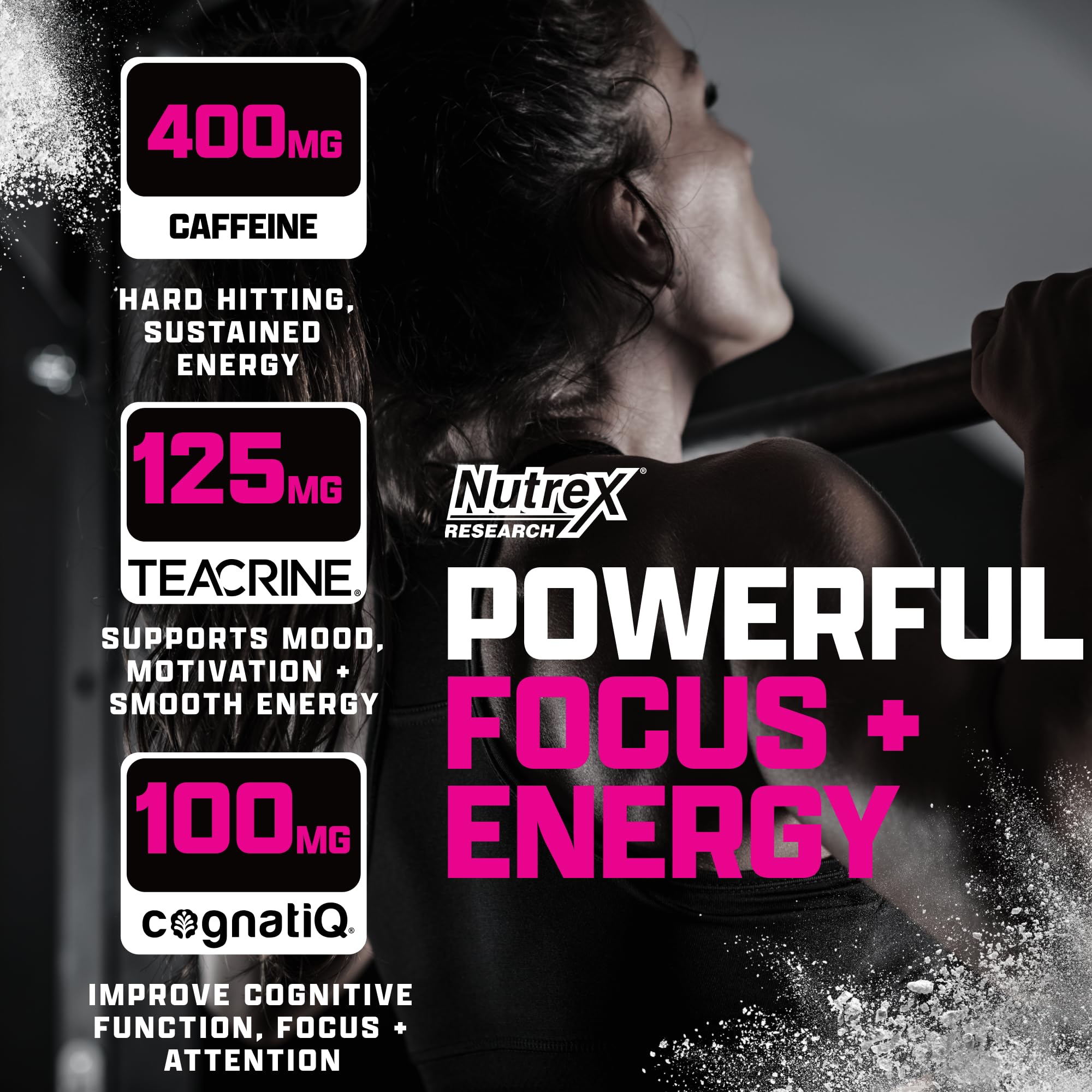 Nutrex OUTLIFT comparación de tamaño en mano para referencia de porción