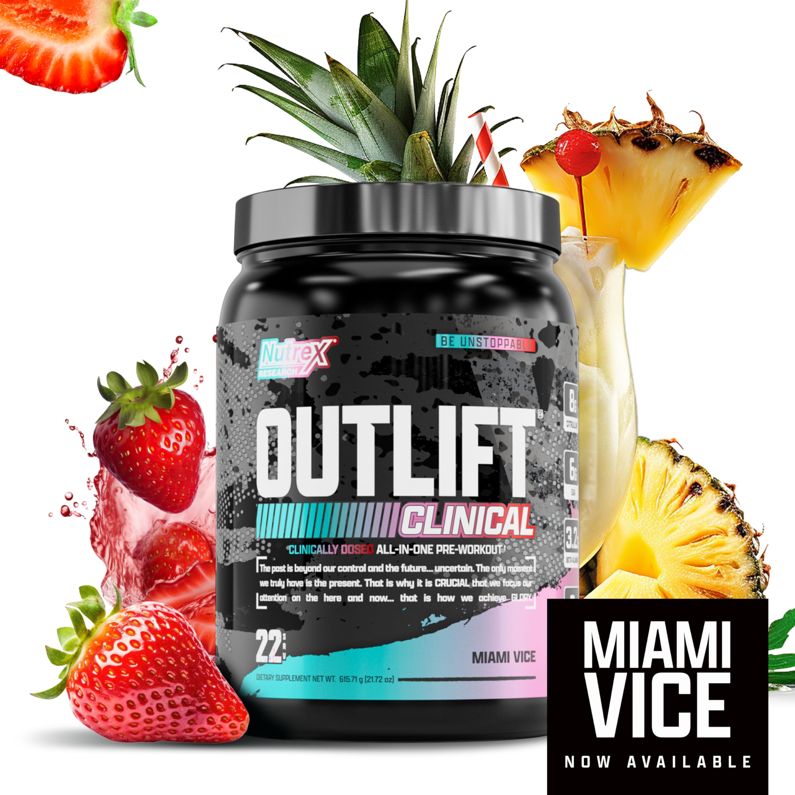 Nutrex Outlift junto a cinta métrica para comparar tamaño y 22 servicios