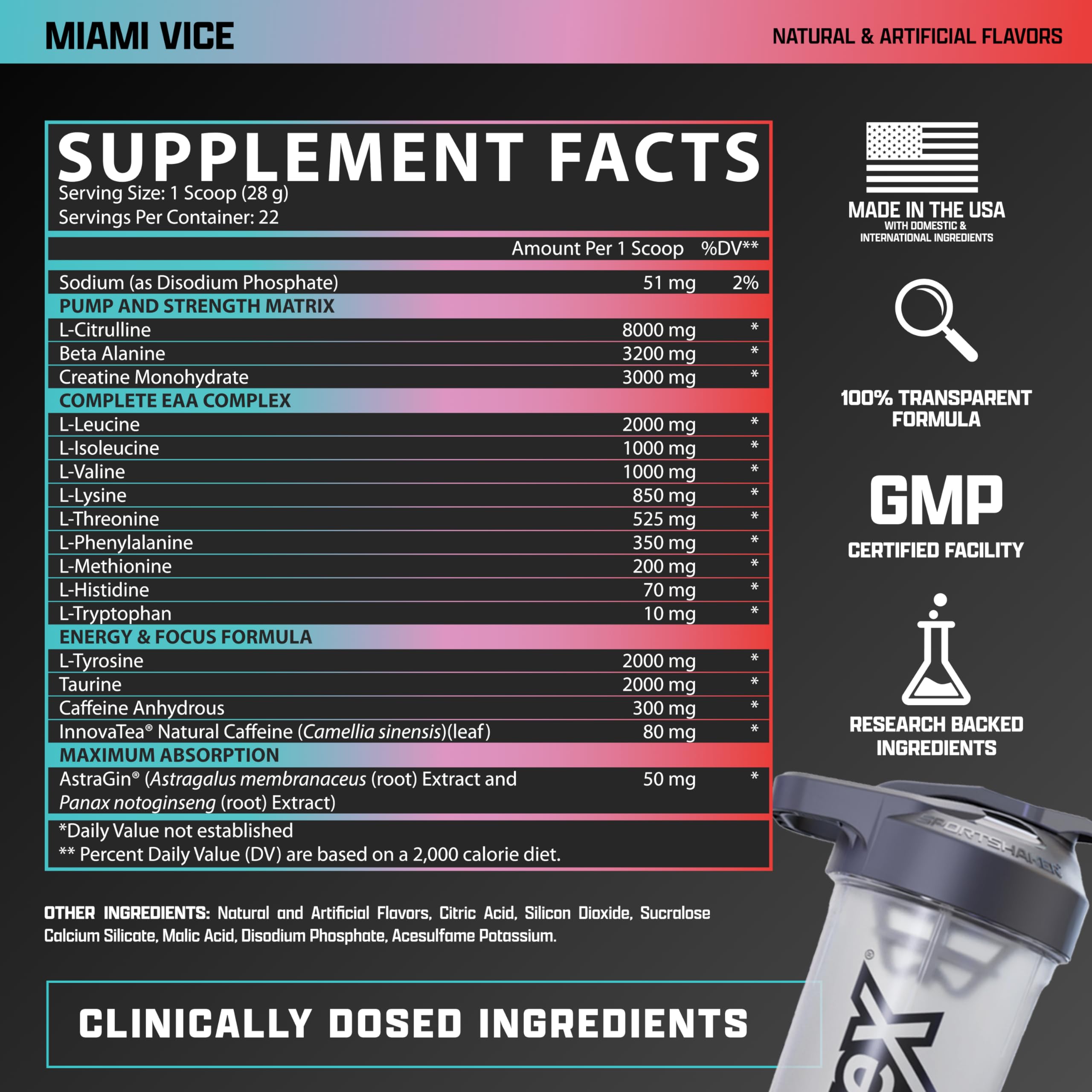 Nutrex Outlift vaso mezclado en uso antes de entrenar para energía rápida