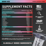 Nutrex Outlift vaso mezclado en uso antes de entrenar para energía rápida