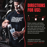 Detalle de etiqueta Nutrex Outrage con ingredientes clave y beneficios