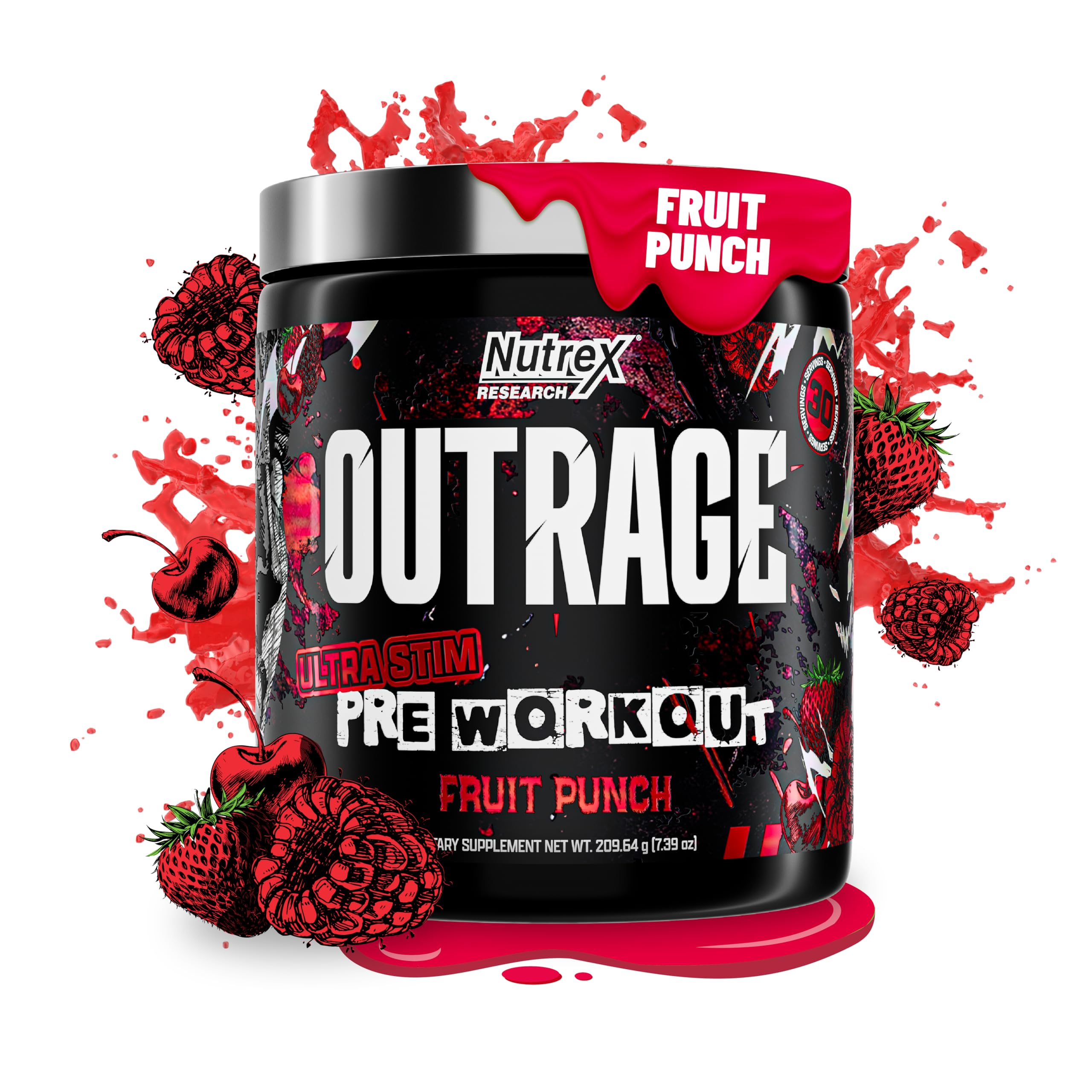 Nutrex Outrage envase frontal mostrando diseño y ventaja de alta energía
