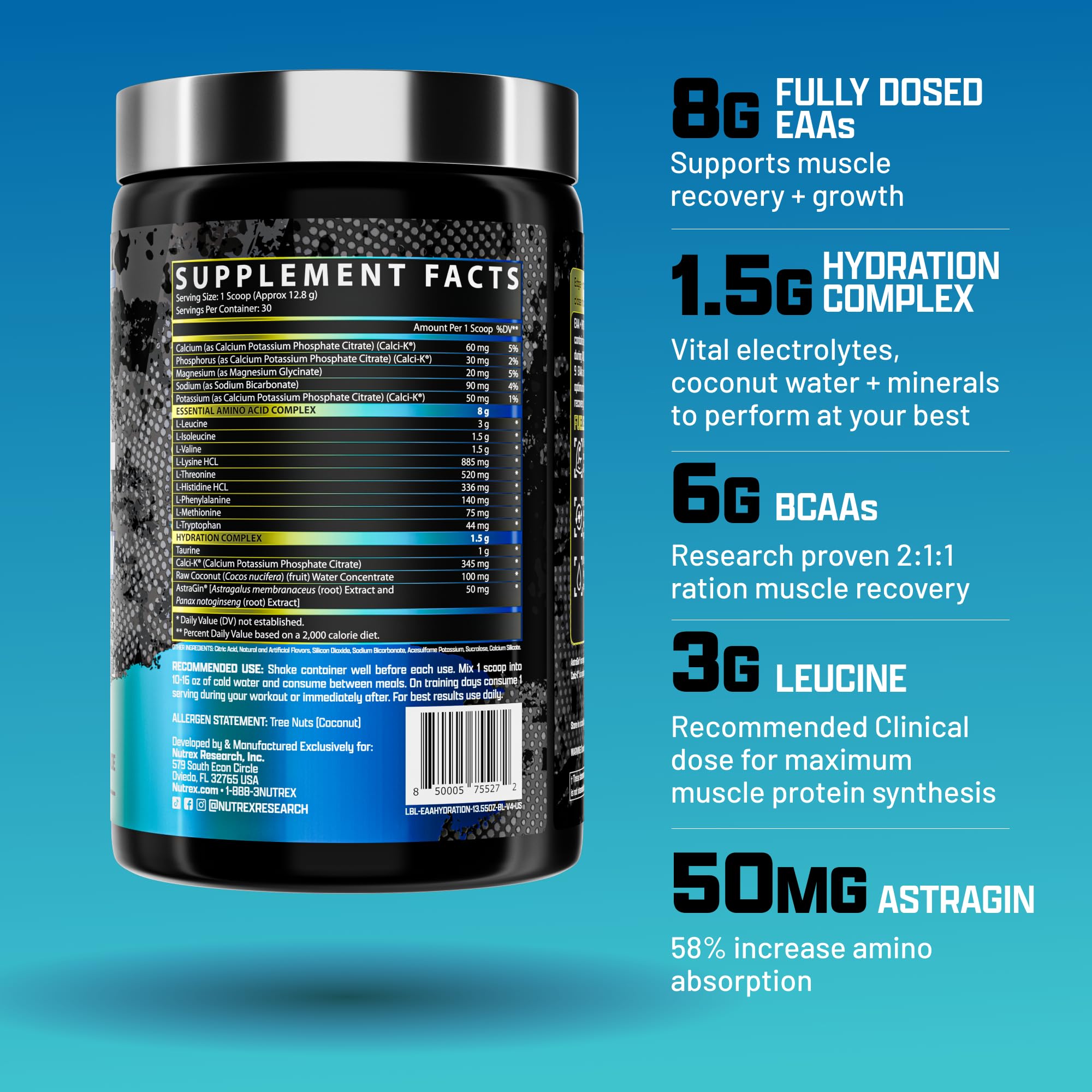 Nutrex Research cuchara con polvo Blueberry Lemonade lista para mezclar