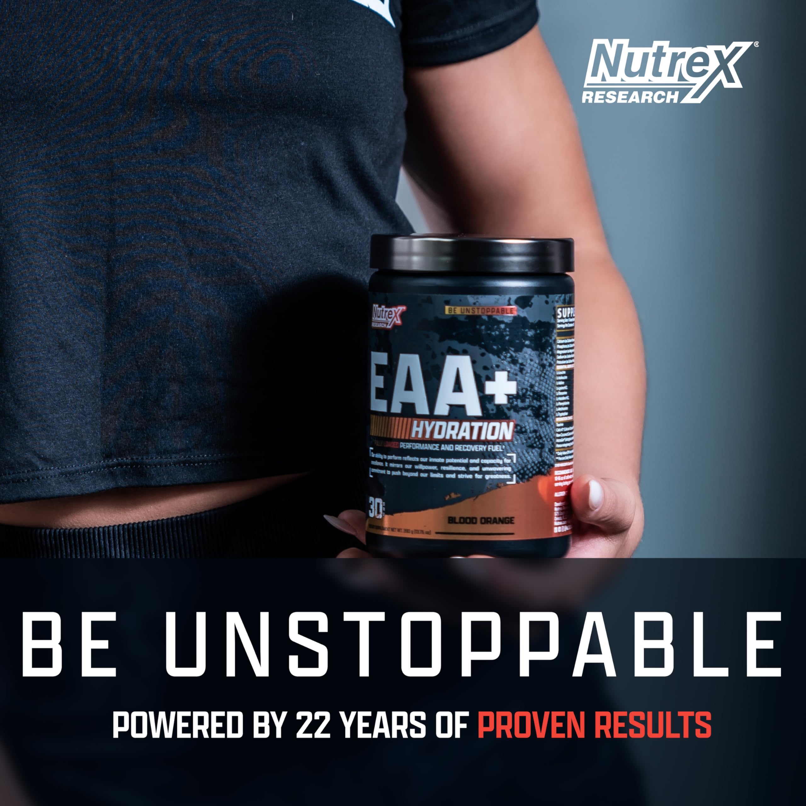 Nutrex Research lista de ingredientes destacando EAAs, BCAAs y electrolitos