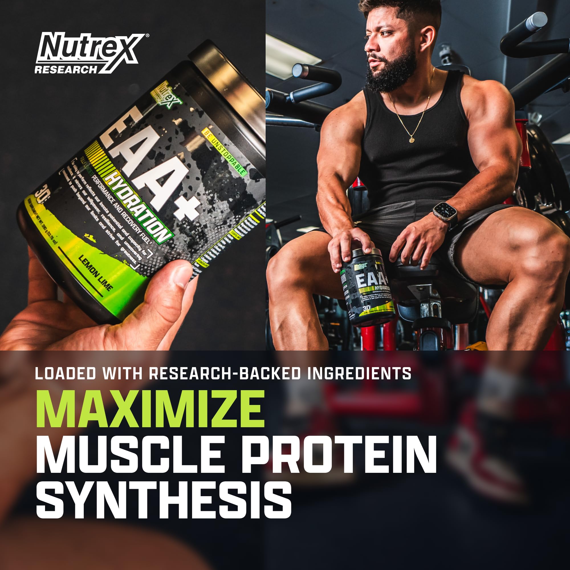 Nutrex Research vaso con bebida preparada hidratando durante el entrenamiento