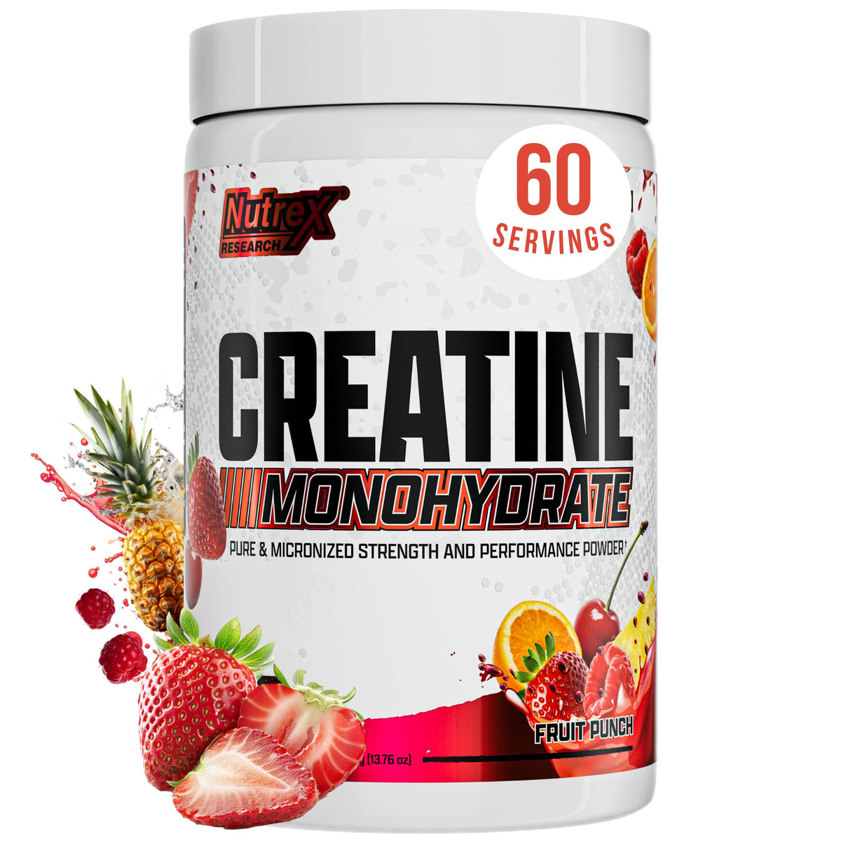 Nutrex Research frente del envase Fruit Punch mostrando etiqueta clara y cantidad