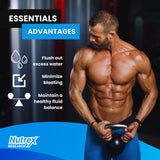 Nutrex Research envase junto a mano para mostrar escala real