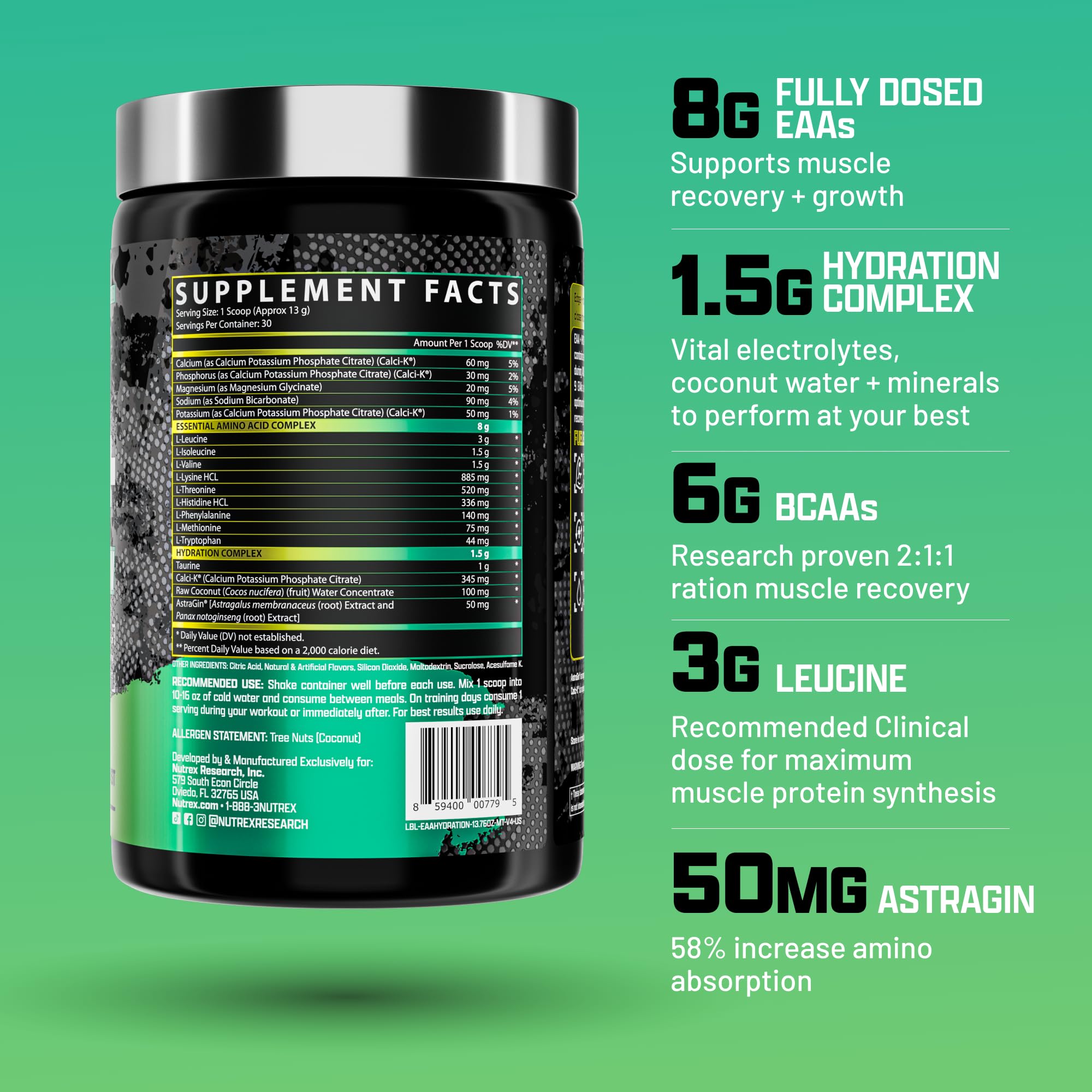 Nutrex Research polvo textura en primer plano evidencia solubilidad
