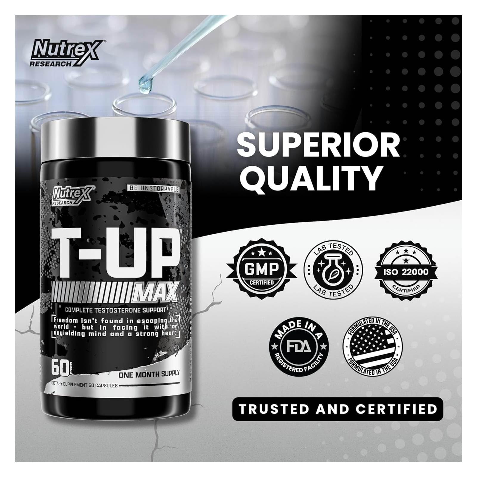 Nutrex Research ingredientes naturales en polvo mostrando pureza y soporte