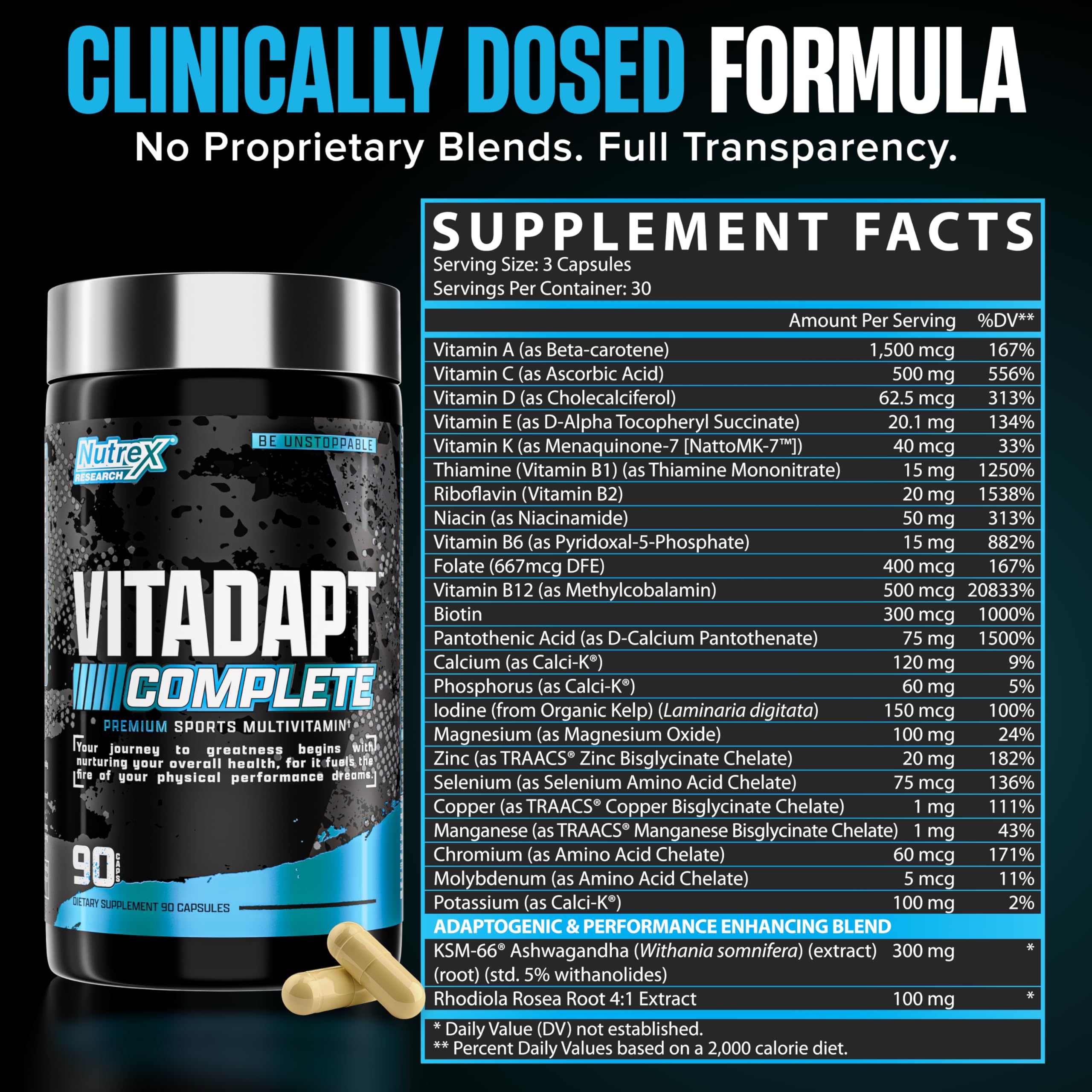 Nutrex Research Vitadapt en uso durante entrenamiento, sugiere apoyo a rendimiento y recuperación