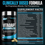 Nutrex Research Vitadapt en uso durante entrenamiento, sugiere apoyo a rendimiento y recuperación