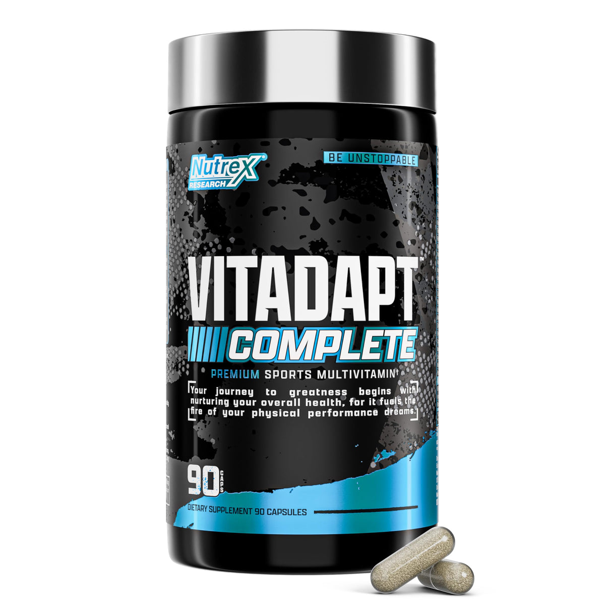 Nutrex Research Vitadapt frente del envase mostrando etiqueta y diseño, ayuda a identificar producto