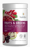 Nutri-Dyn textura del polvo verde en detalle, aspecto natural y fino