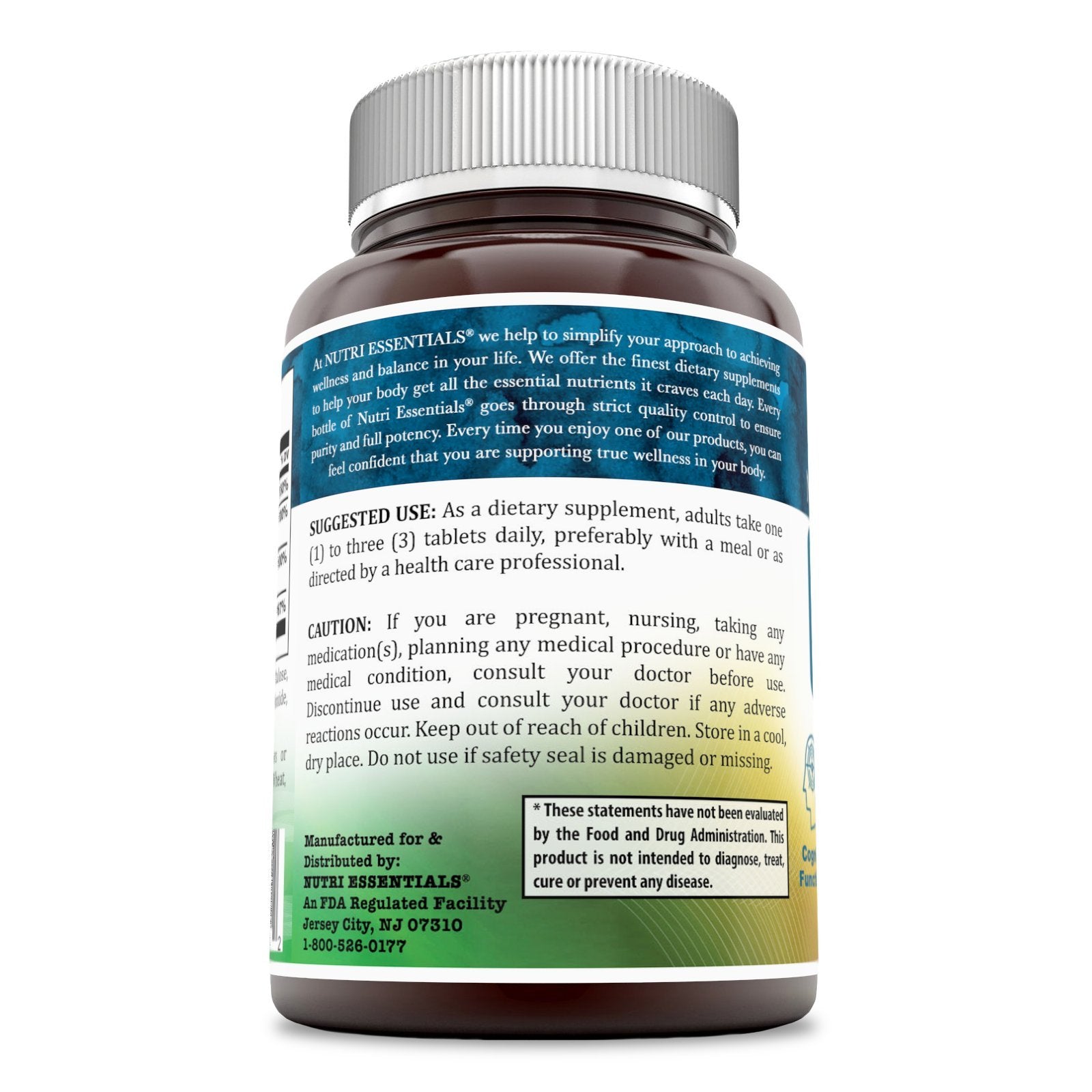 Nutri Essentials primer plano de la tableta mostrando textura y calidad de formulación