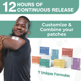 NUTRI-PATCH parche aplicado en brazo ofreciendo liberación continua