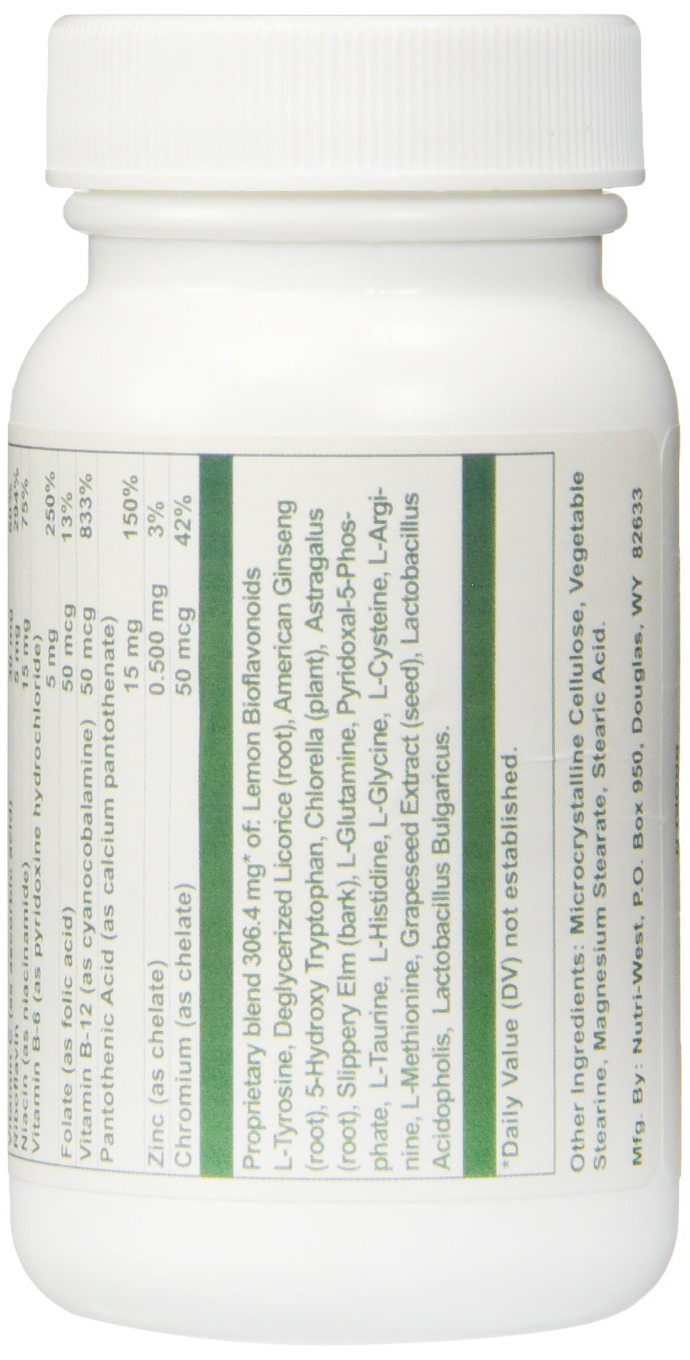 Nutri-West DSF Herbal primer plano de tableta mostrando textura y tamaño