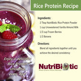 NutriBiotic envase junto a una cuchara para comparar tamaño