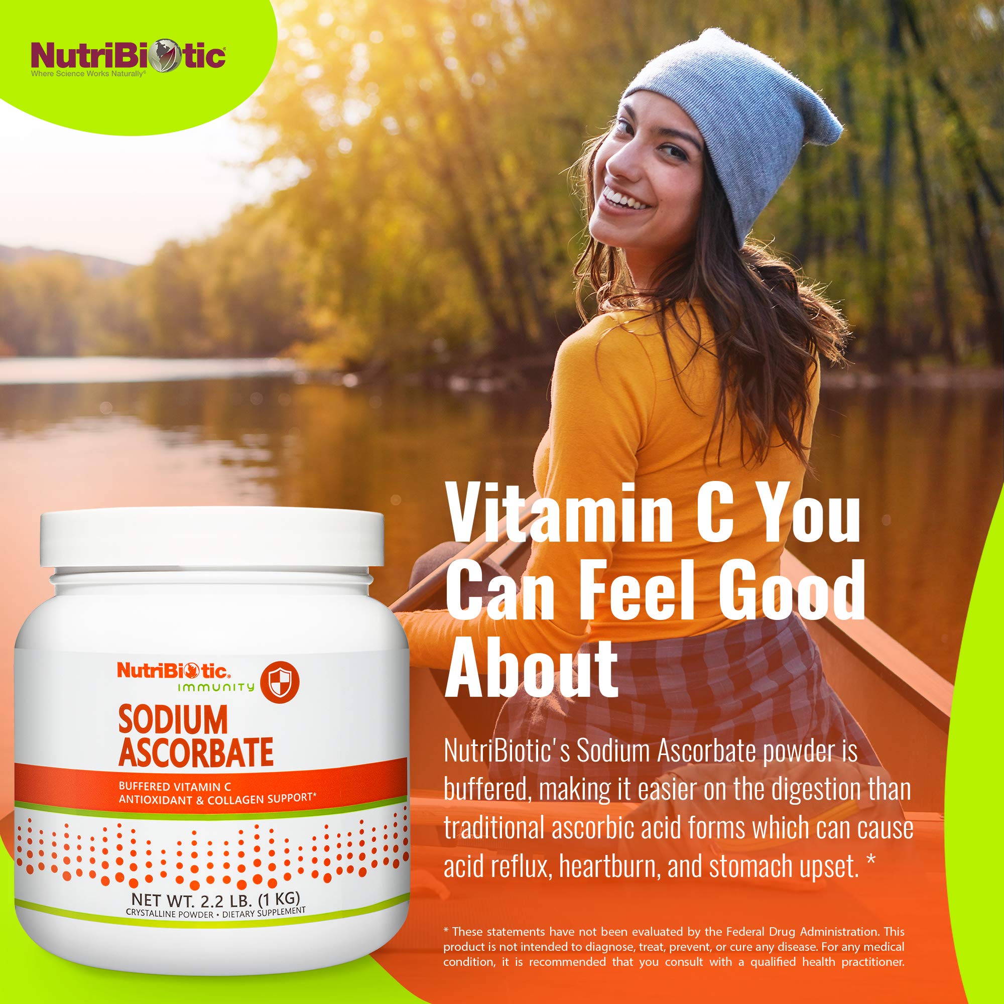 NutriBiotic envase con rótulo legible y beneficios visibles para elegir