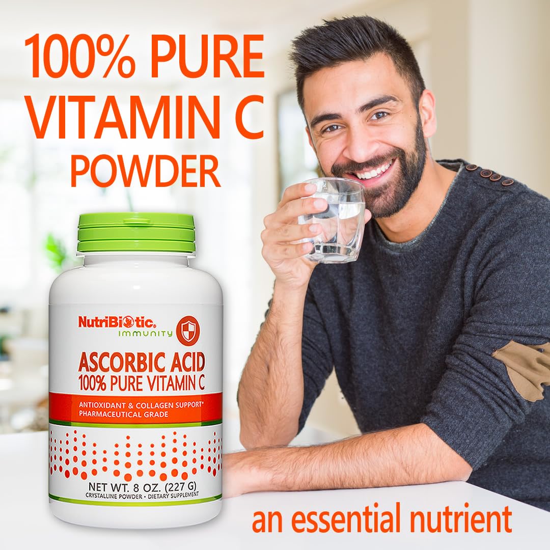 NutriBiotic etiqueta con información nutricional y grado farmacéutico visible