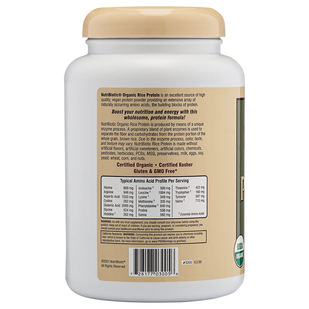 NutriBiotic textura del polvo vainilla, mezcla fácil y cremosa