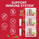Nutribolidos gomitas en mesa con alimentos keto, complemento diario