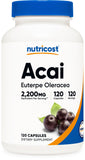 Nutricost frasco frontal mostrando 120 cápsulas y claridad de etiquetado