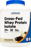 Nutricost frasco frontal mostrando 5 libras y beneficios de proteína