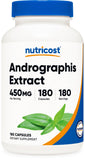 Nutricost frasco frontal de Andrographis mostrando etiqueta clara y tamaño