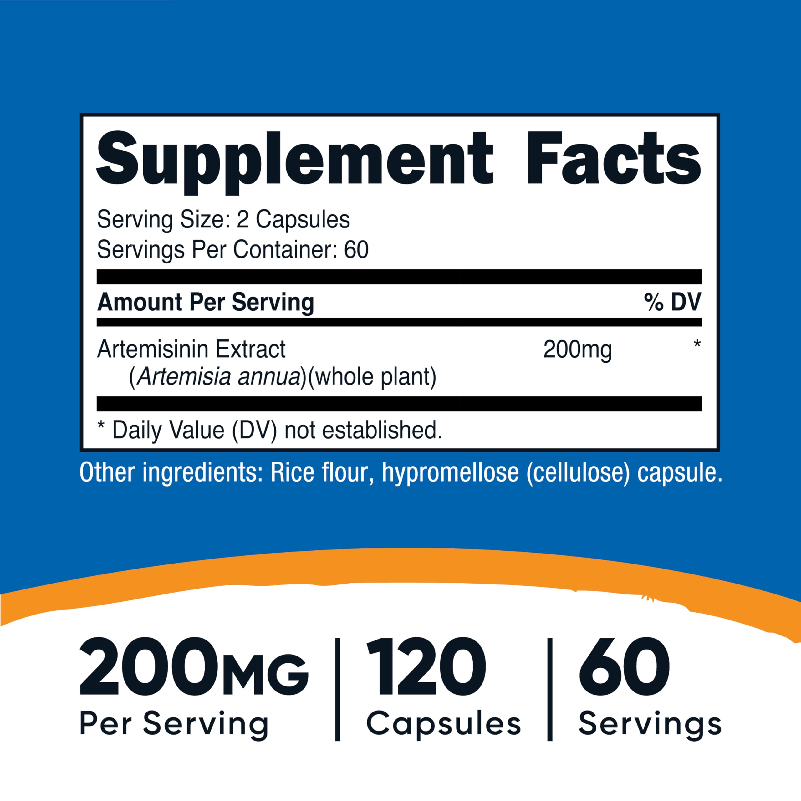 Nutricost artemisinin primer plano de una cápsula mostrando textura y acabado, confianza