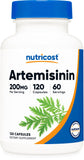 Nutricost artemisinin vista frontal del frasco con información clara, conveniencia