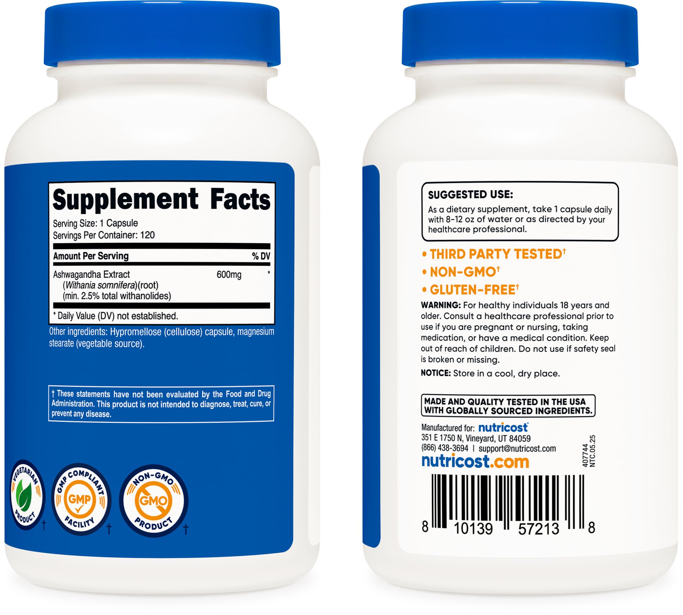 Nutricost etiqueta nutricional en primer plano con ingredientes