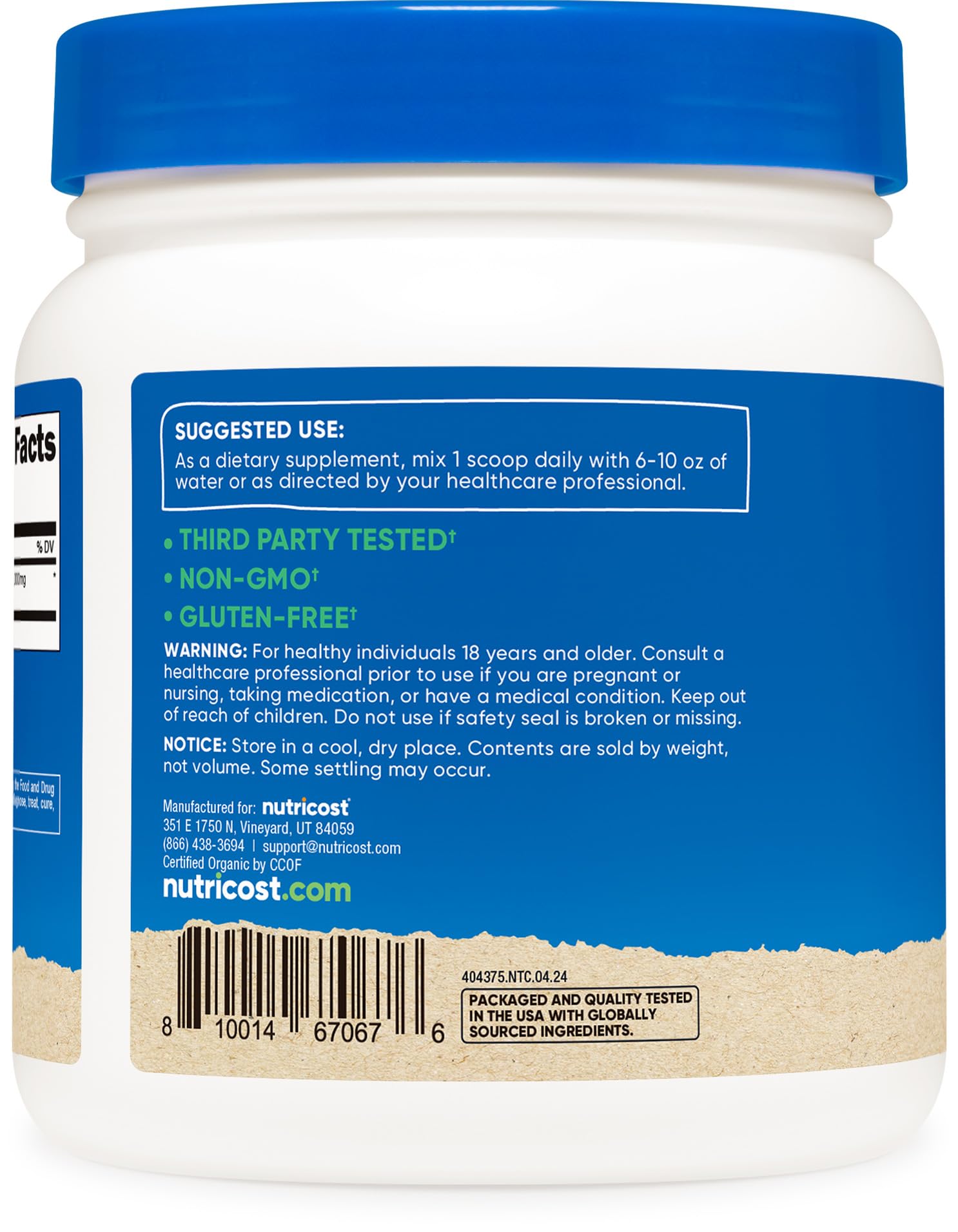 Nutricost polvo de astragalus mezclado en batido para uso diario