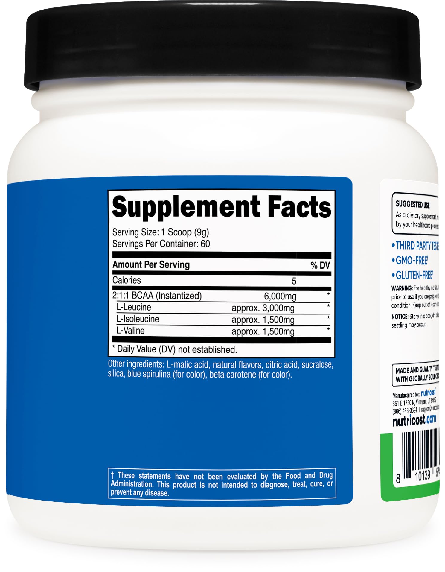 Nutricost BCAA en uso en gimnasio, apoyo práctico durante entreno