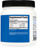 Detalle de etiqueta Nutricost BCAA 2:1:1 mostrando proporción y servicios