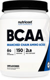 Nutricost BCAA polvo frontal mostrando envase y cantidad, facilita planificación de servicios