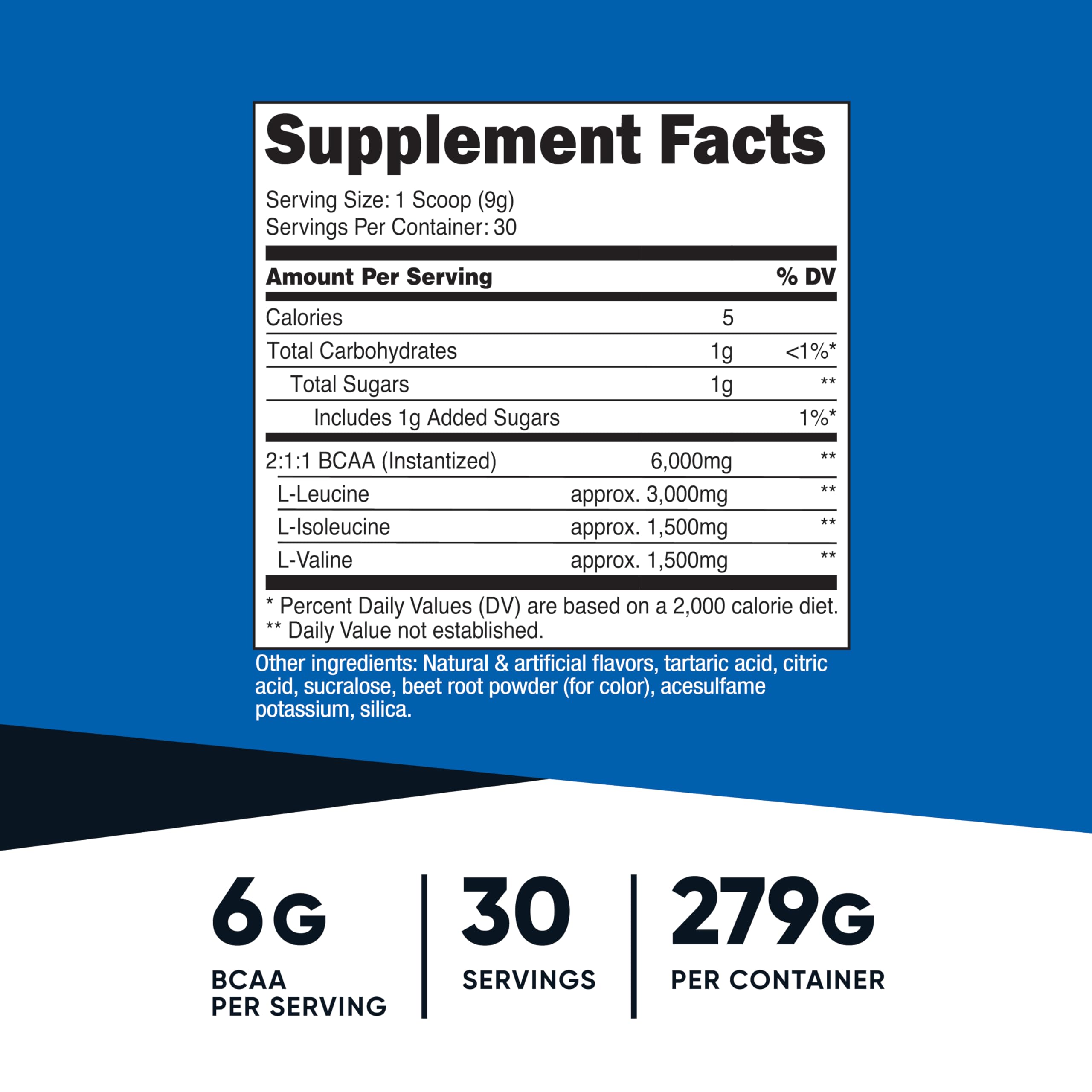 Nutricost polvo de BCAA textura fina para mezcla rápida y disolución