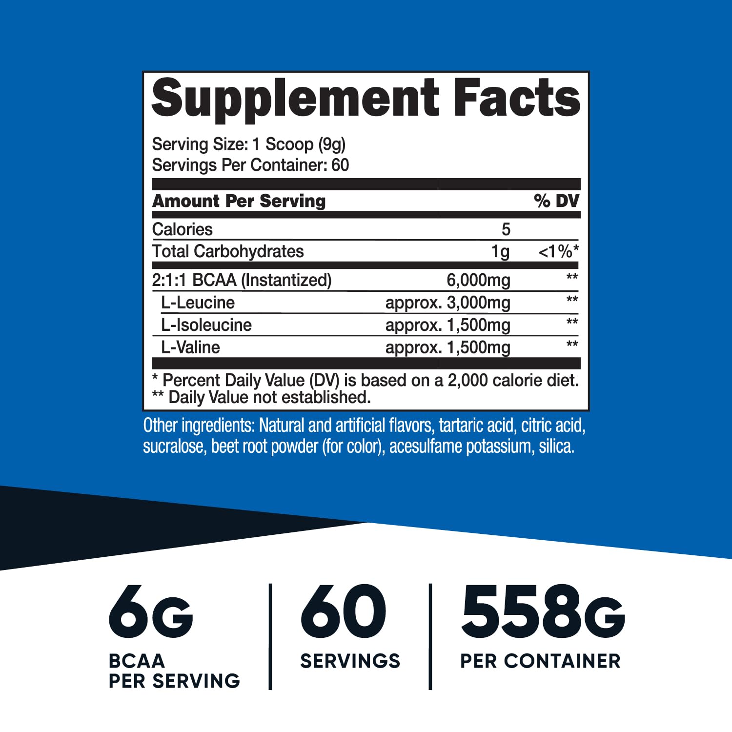 Nutricost BCAA textura de polvo en foco, pureza visible y sin grumos