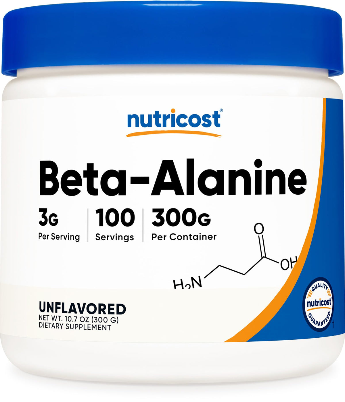Nutricost envase frontal mostrando 300 g y dosificación clara