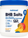 Nutricost bote frontal del mix Durazno Mango mostrando presentación y beneficios