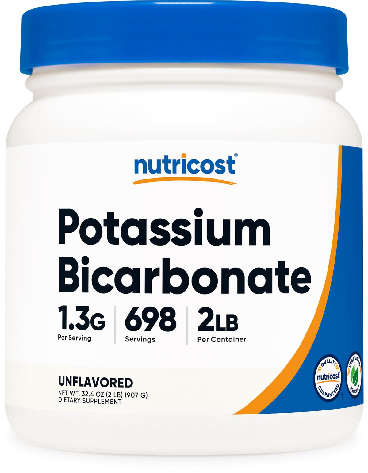 Nutricost envase frontal mostrando etiqueta y beneficio pureza
