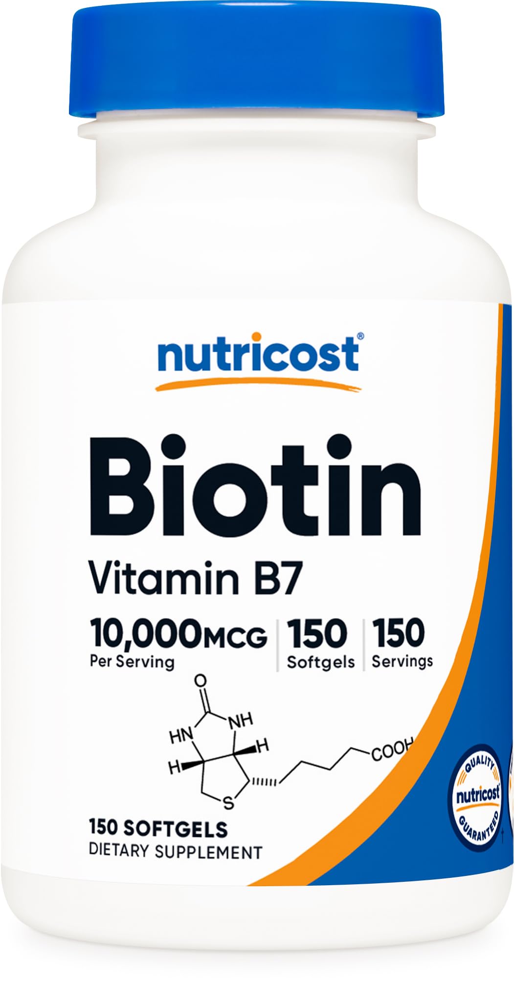 Nutricost frasco frontal del producto mostrando cantidad y etiqueta clara, confianza de marca