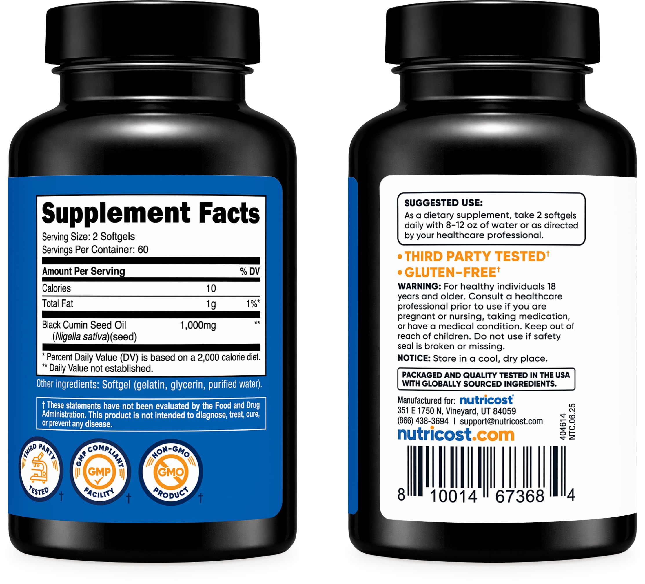 Nutricost etiqueta en primer plano con información de ingredientes y dosis