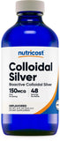 Nutricost botella frontal azul cobalto mostrando protección UV y conservación