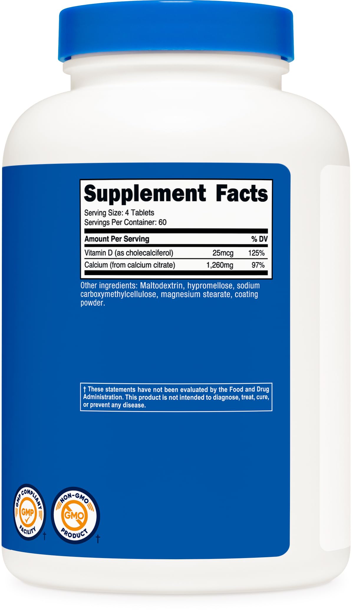 Frasco Nutricost Calcium Citrate en cocina para ilustrar uso diario confiable