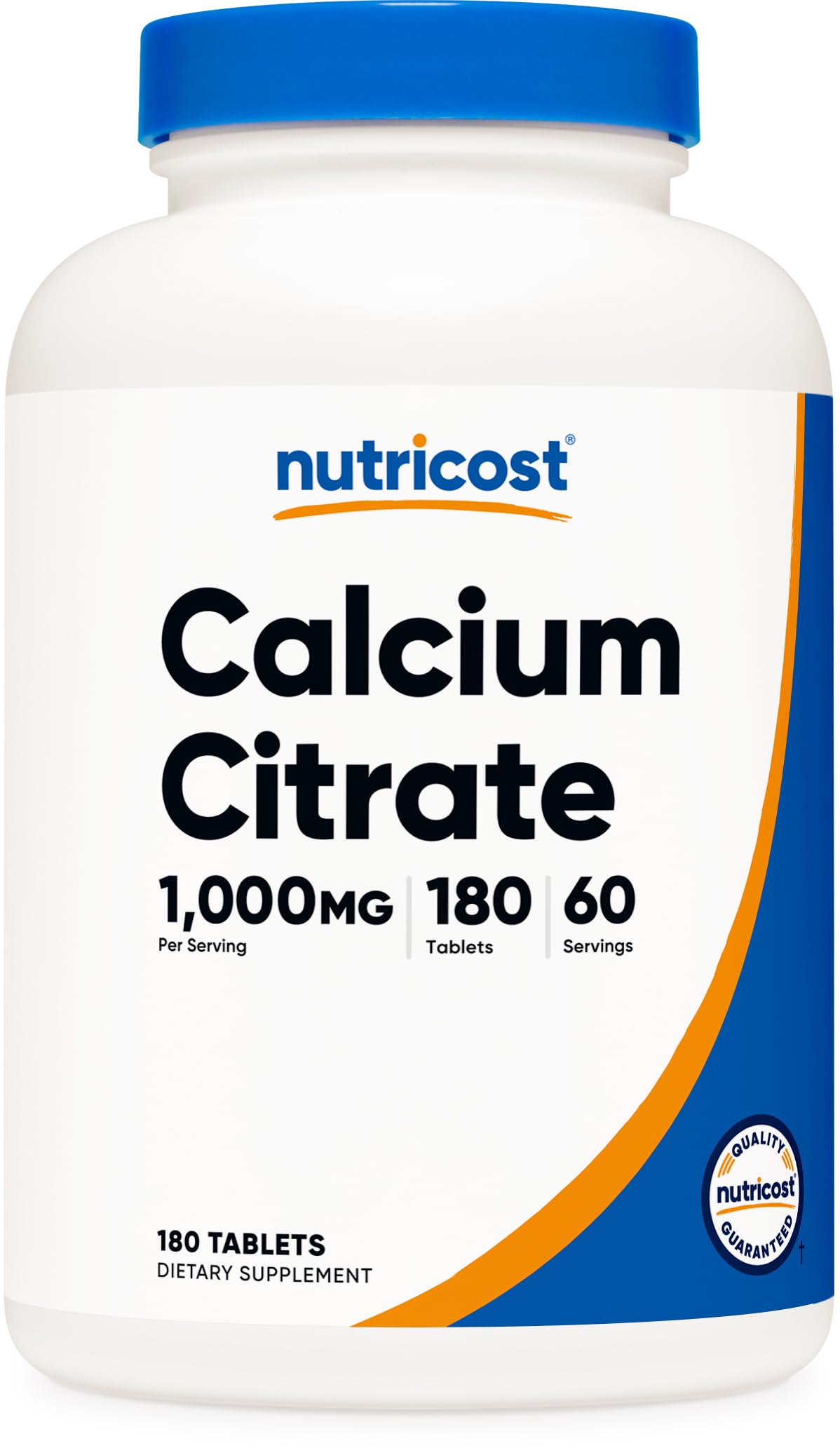Nutricost botella frontal mostrando la etiqueta clara y beneficios