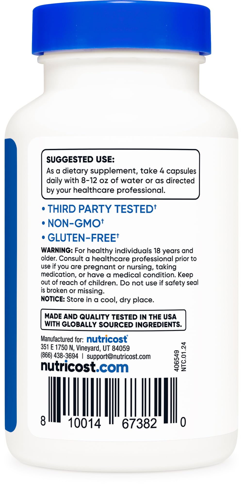 Nutricost primer plano de una cápsula vegetal mostrando textura y calidad